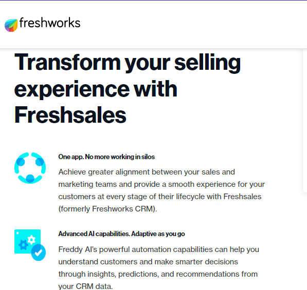 Freshsales crm as free CRM tools for business owners 