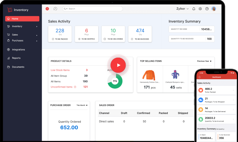 Zoho Inventory management software 