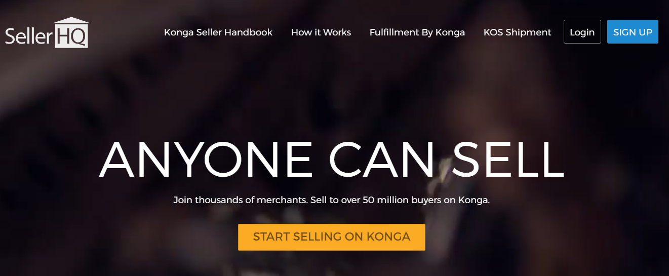 Konga home page a platform for selling online in nigeria