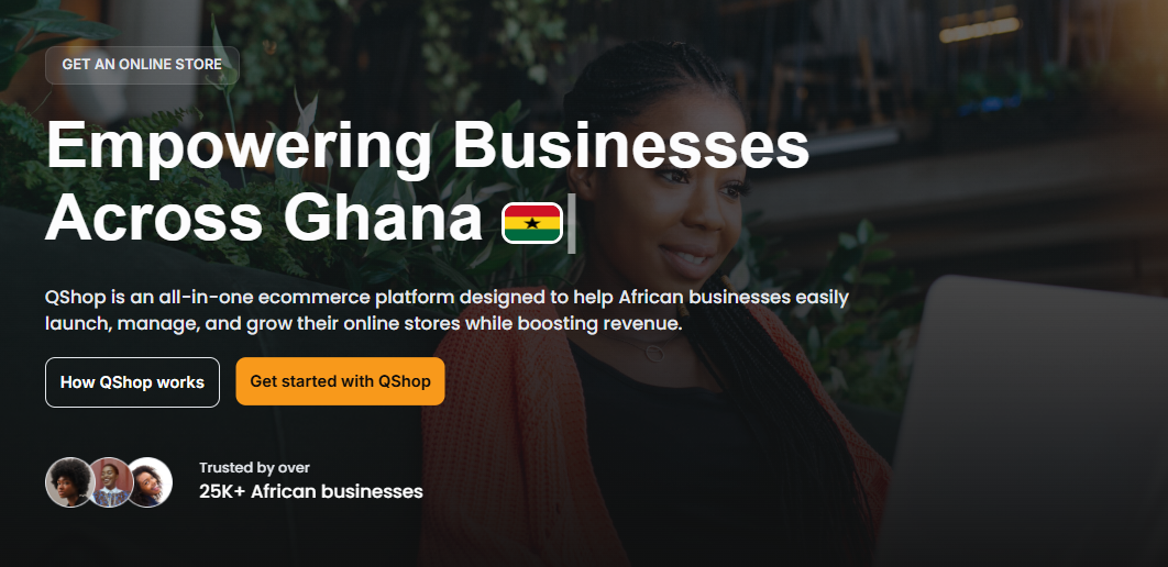 QShop home page a platform for selling online in Nigeria